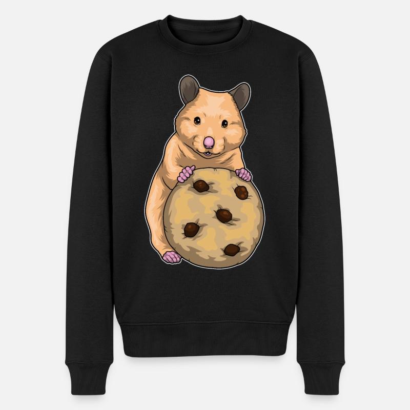 Biscuit hamster - Pull Premium bio Homme - noir