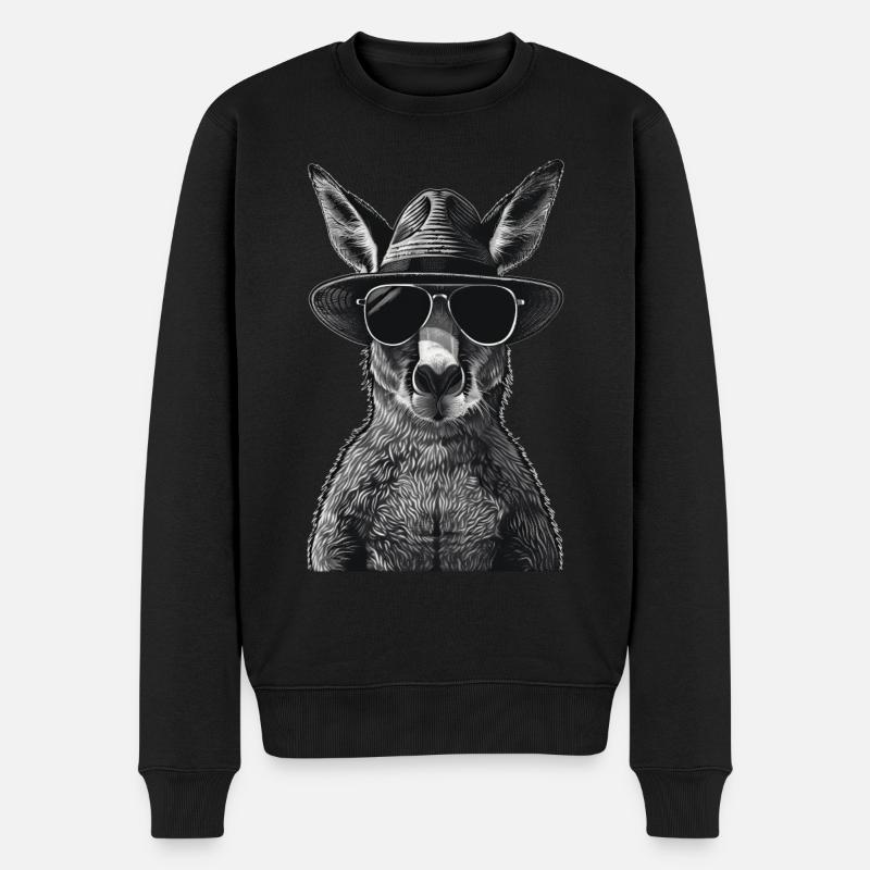 Känguru - Männer Premium Bio Pullover - Schwarz