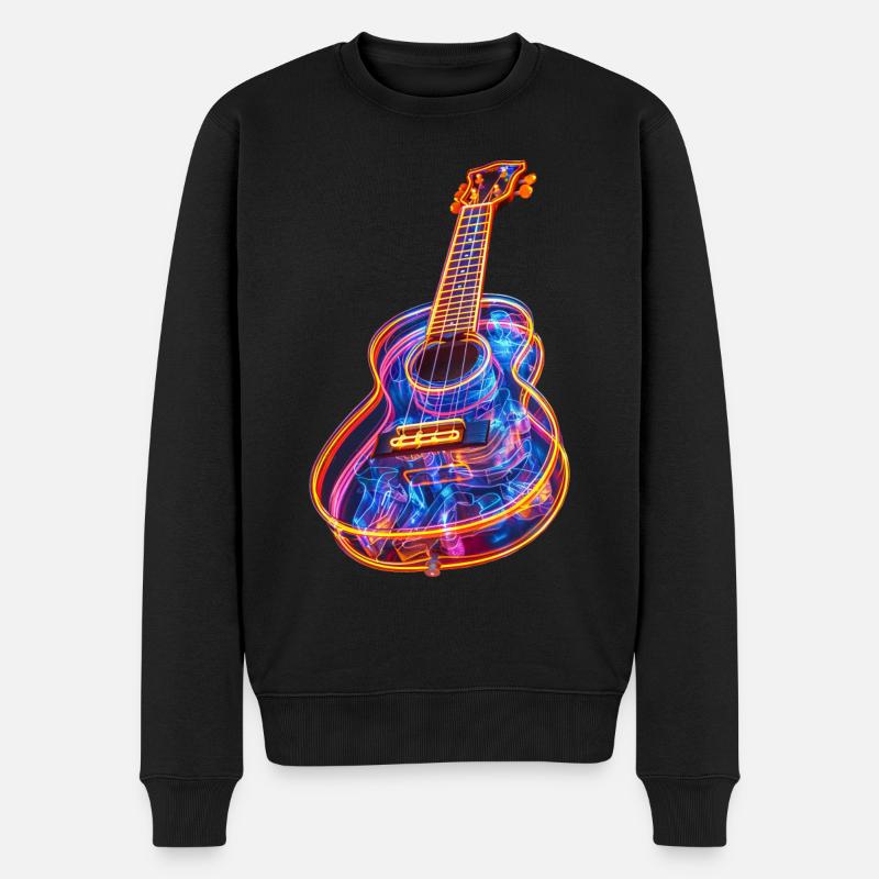 Ukulele - Männer Premium Bio Pullover - Schwarz
