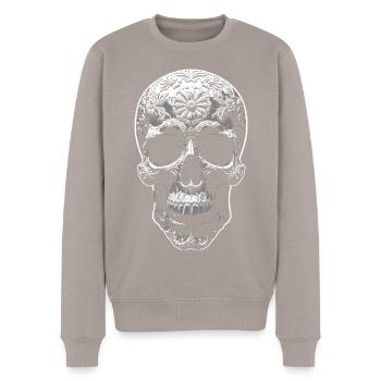 Skull - Men's Premium Organic Jumper - taupe - Front - Nico (187cm)