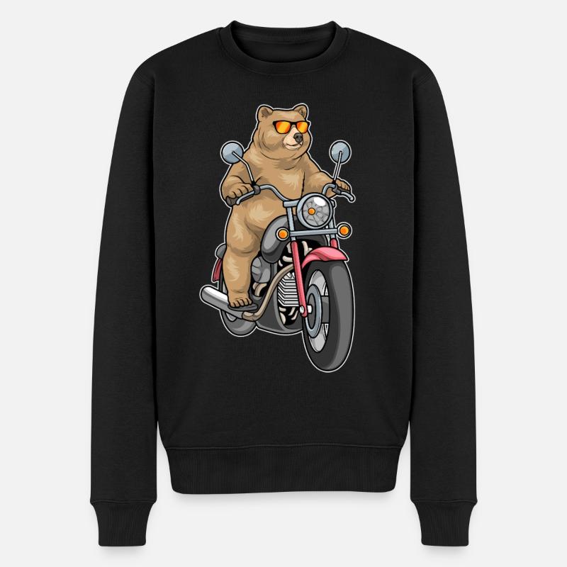 Moto Ours - Pull Premium bio Homme - noir