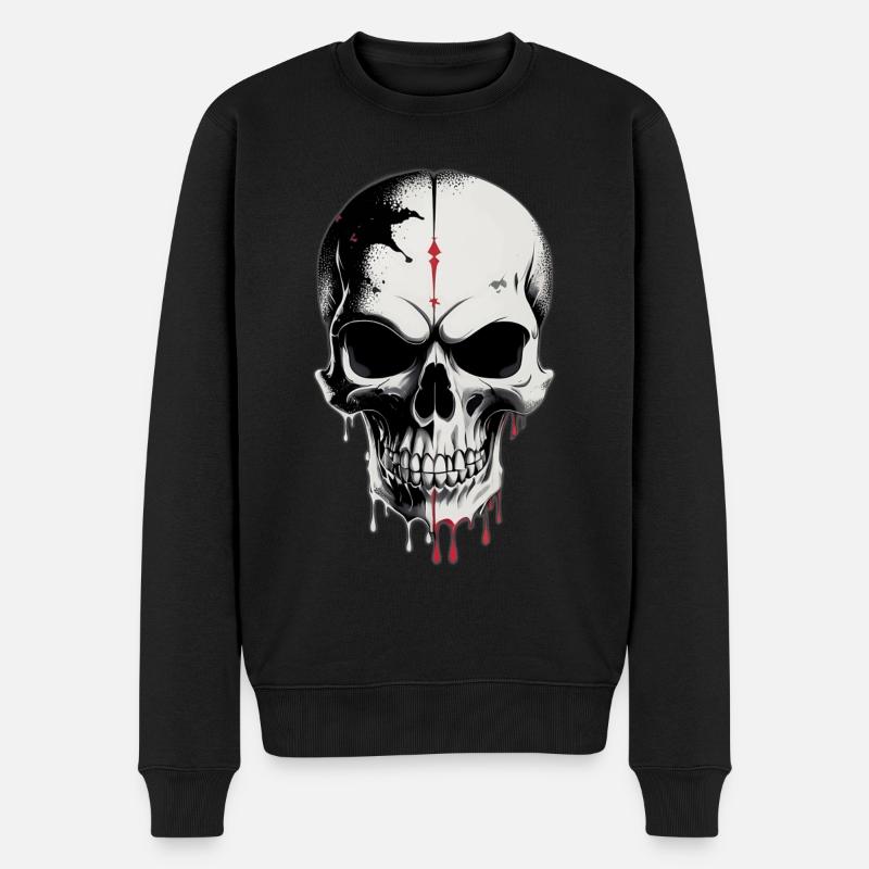 Totenkopf - Männer Premium Bio Pullover - Schwarz