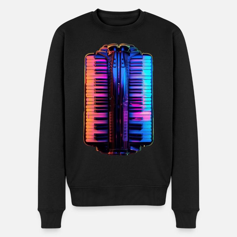 Akkordeon - Männer Premium Bio Pullover - Schwarz