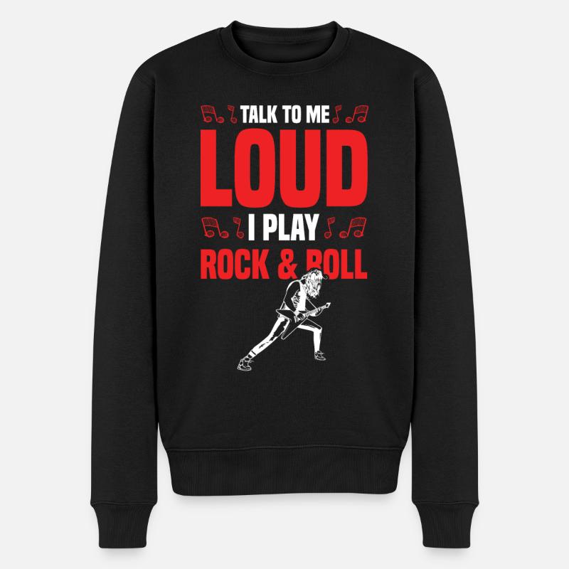 rock n roll laut - Männer Premium Bio Pullover - Schwarz