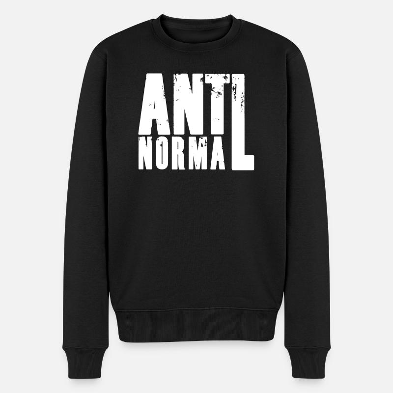 Antinormal (Backprint) - Männer Premium Bio Pullover - Schwarz