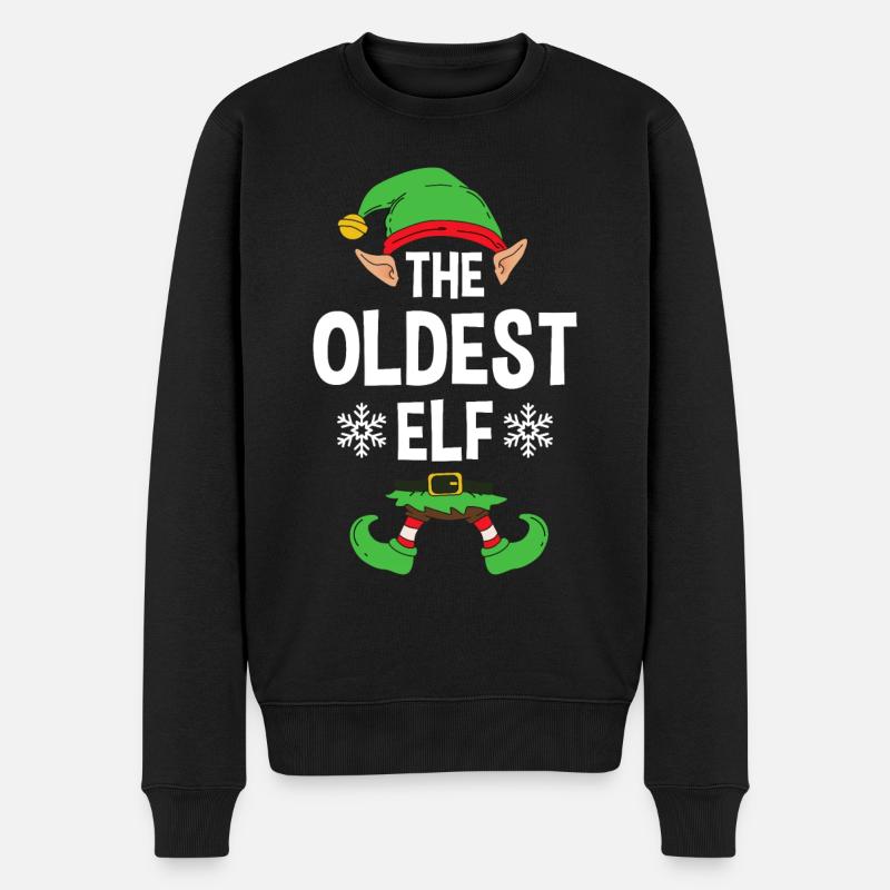 Group Matching Family Christmas Gift Elf - Männer Premium Bio Pullover - Schwarz