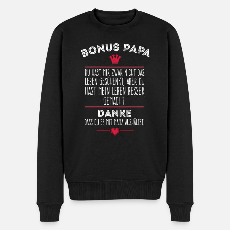 Bonus Papa - Männer Premium Bio Pullover - Schwarz