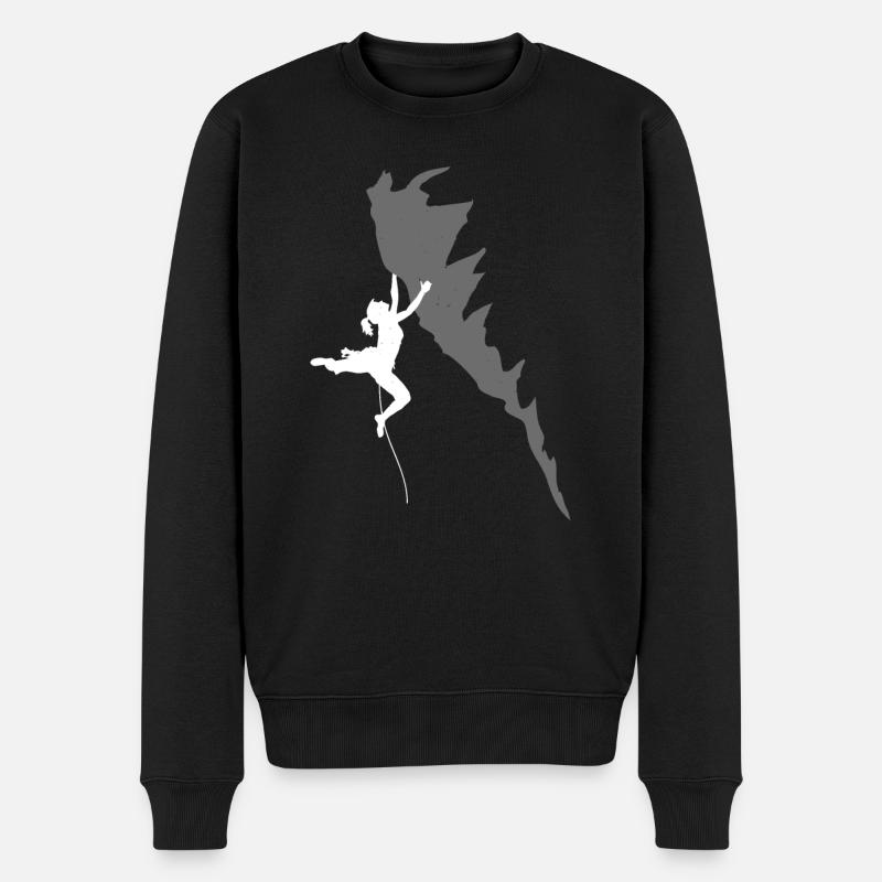 Klettern - Männer Premium Bio Pullover - Schwarz