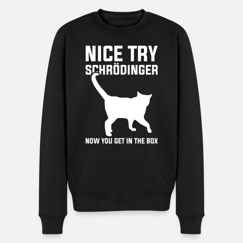 Physiker Witz Schrödingers Katze - Männer Premium Bio Pullover - Schwarz