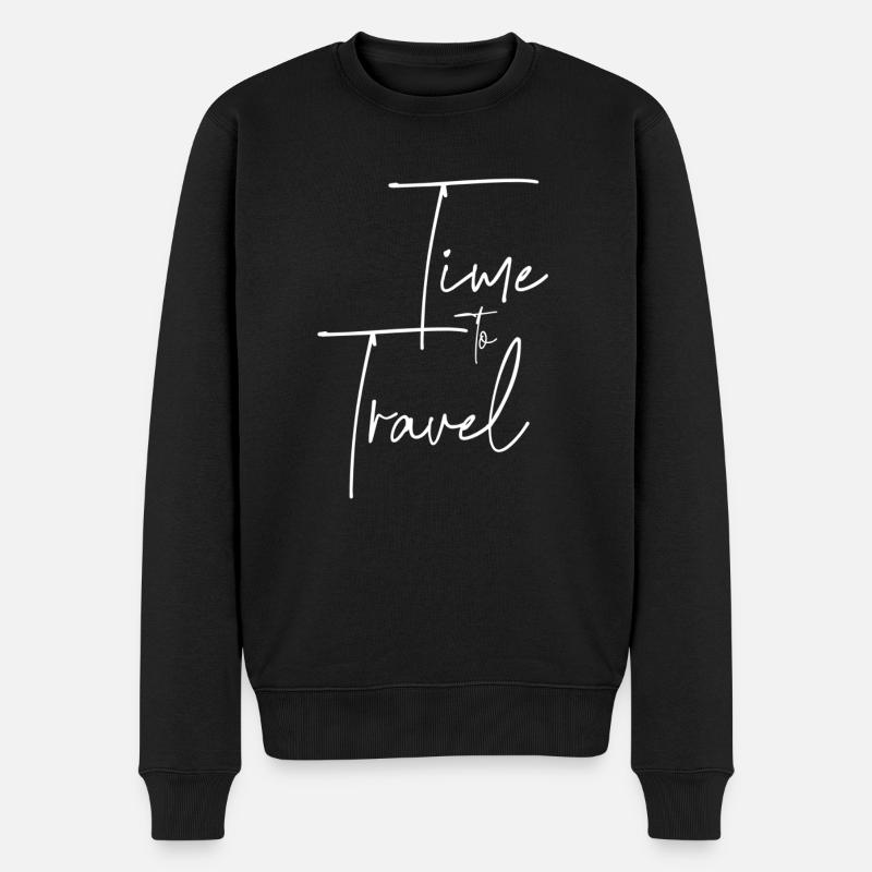 Time to Travel - Pull Premium bio Homme - noir