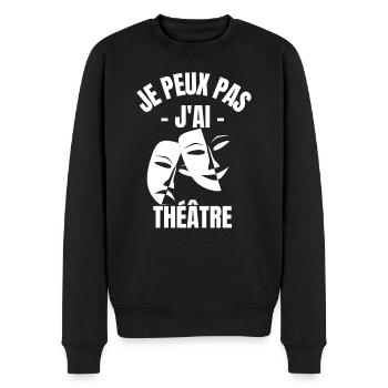 je peux pas j ai théâtre tee shirt humour - Pull Premium bio Homme - noir - Devant - Nico (187cm)