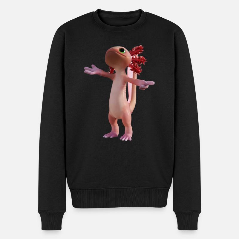 Axolotl - Männer Premium Bio Pullover - Schwarz