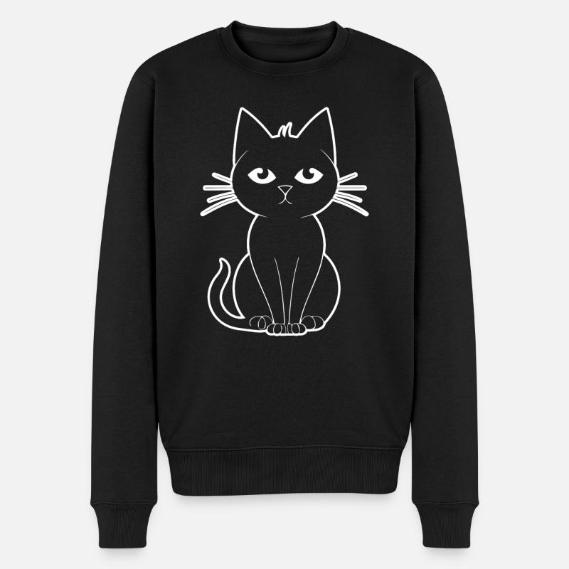 Katze Katzen Kätzchen Katzendame - Männer Premium Bio Pullover - Schwarz