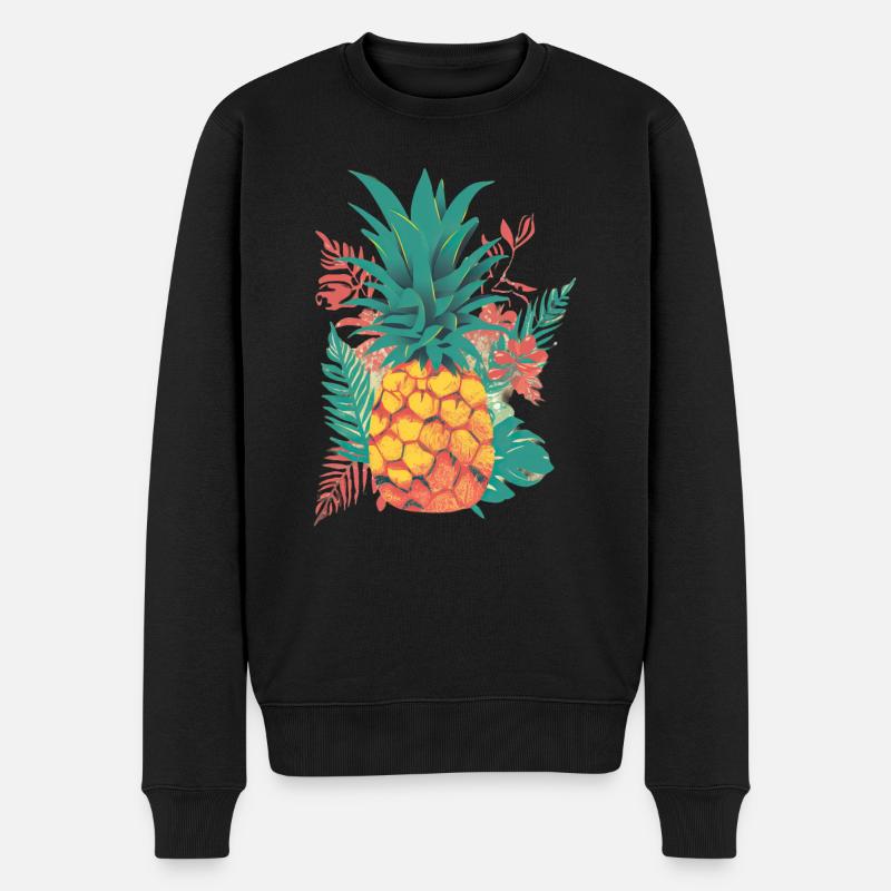 Fête tropicale: Fête de l’ananas! - Pull Premium bio Homme - noir