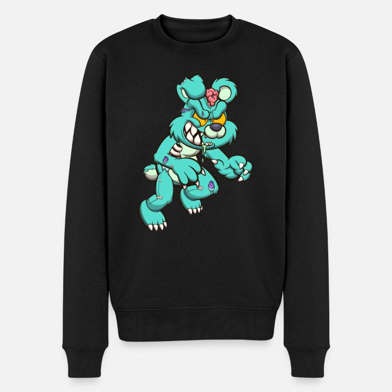 Zombie Teddybär - Männer Premium Bio Pullover - Schwarz