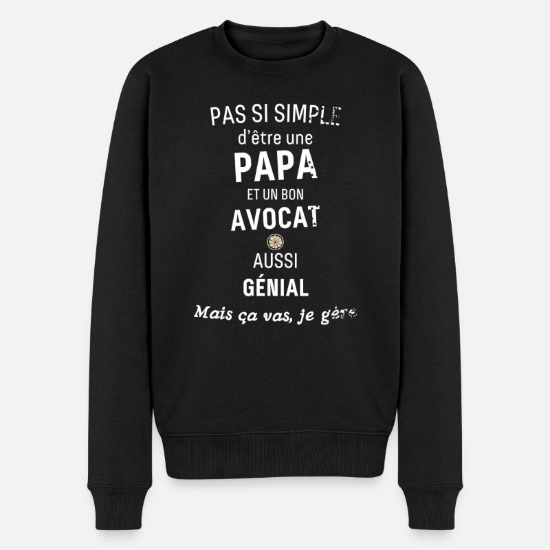 Papa Avocate - Pull Premium bio Homme - noir