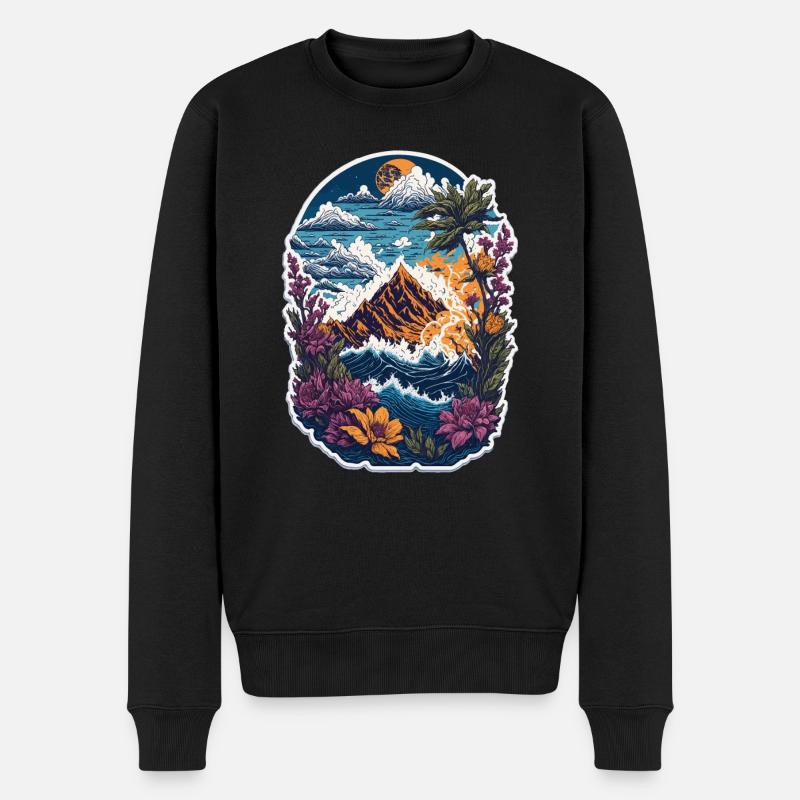 Jäger Bergsteiger Wanderer Abenteuer - Männer Premium Bio Pullover - Schwarz