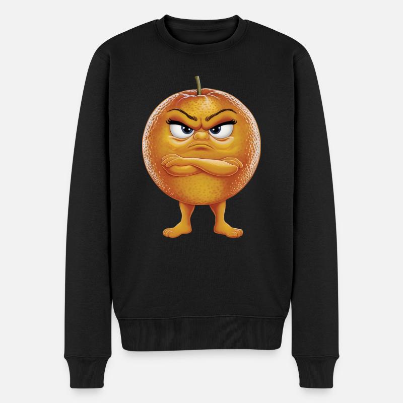 Orange - Männer Premium Bio Pullover - Schwarz