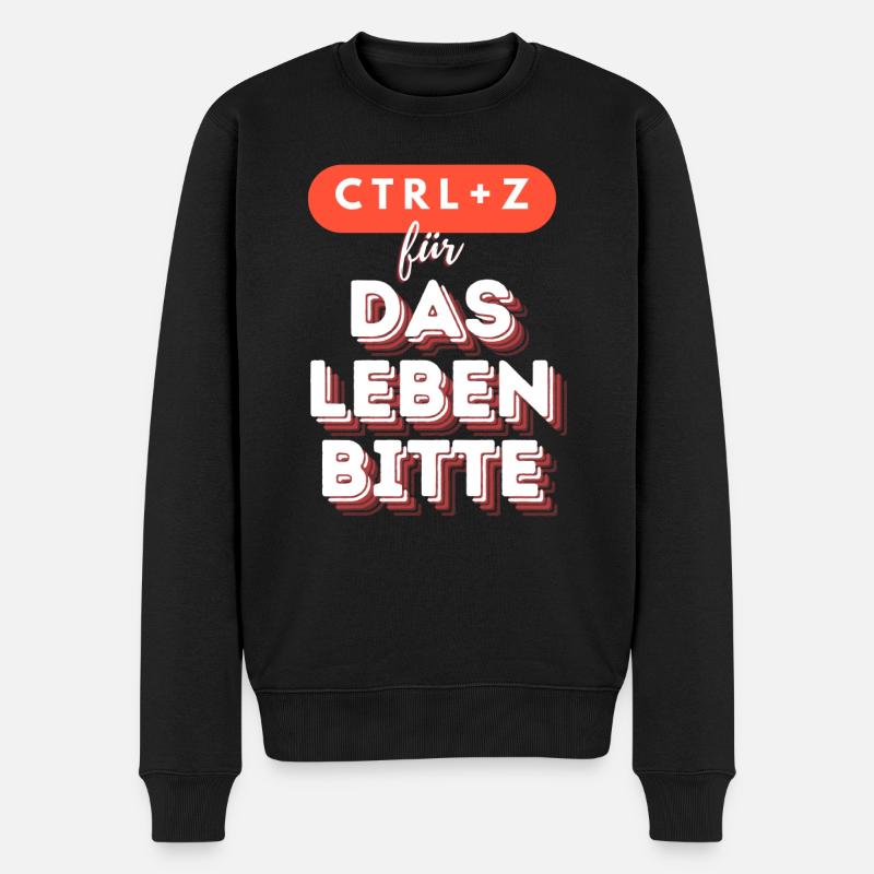 Ctrl + z für das Leben - Männer Premium Bio Pullover - Schwarz