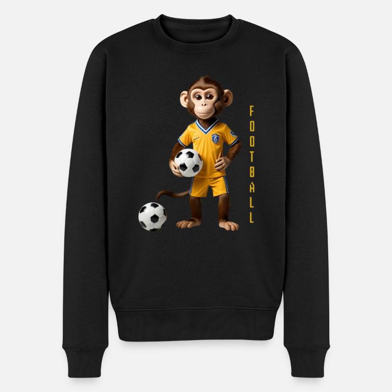 Cool monkey - Männer Premium Bio Pullover - Schwarz