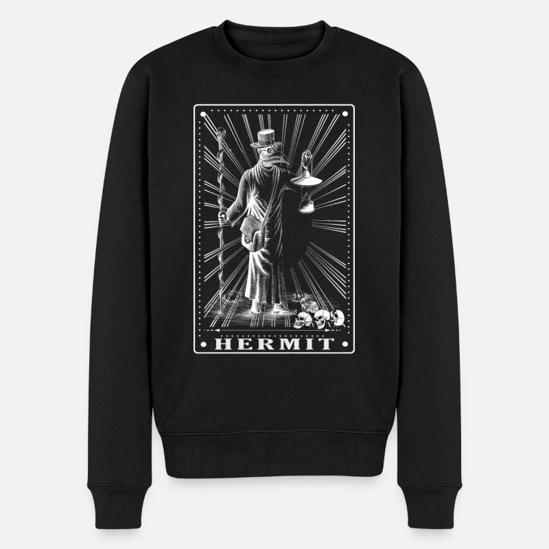 Gothique - L’Ermite - Conception de cartes de tarot - Pull Premium bio Homme - noir
