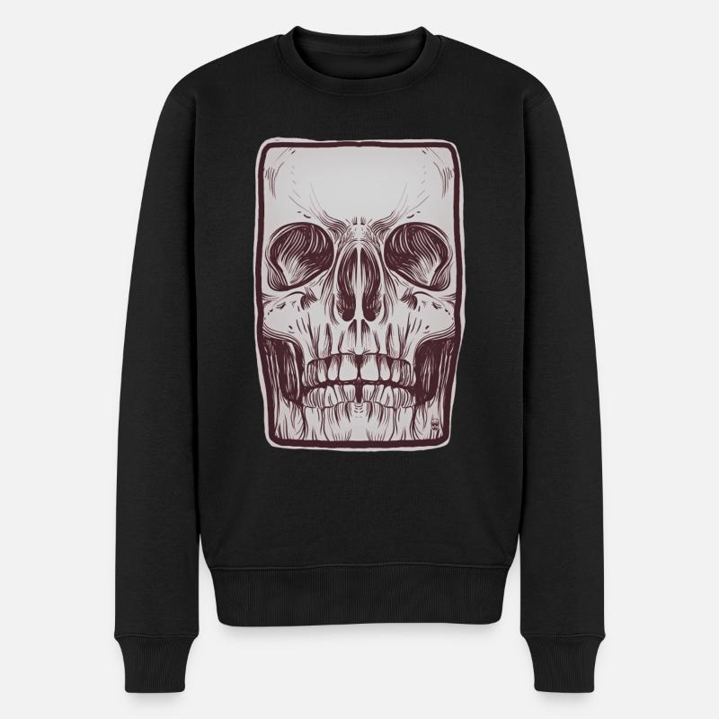 Crâne avant - Pull Premium bio Homme - noir