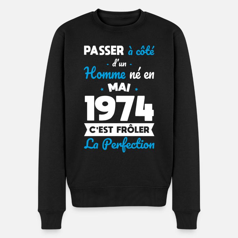 50. Geburtstag - Geboren im Mai 1974 - Männer Premium Bio Pullover - Schwarz