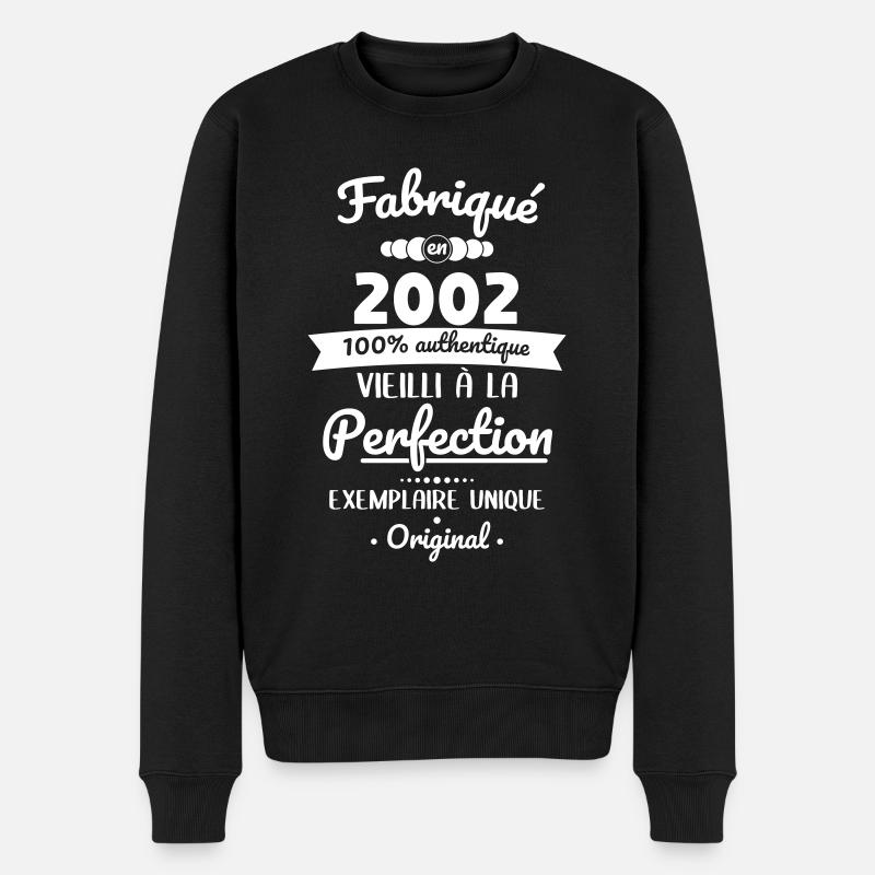 Anniversaire 20 ans - Fabriqué en 2002 - Pull Premium bio Homme - noir