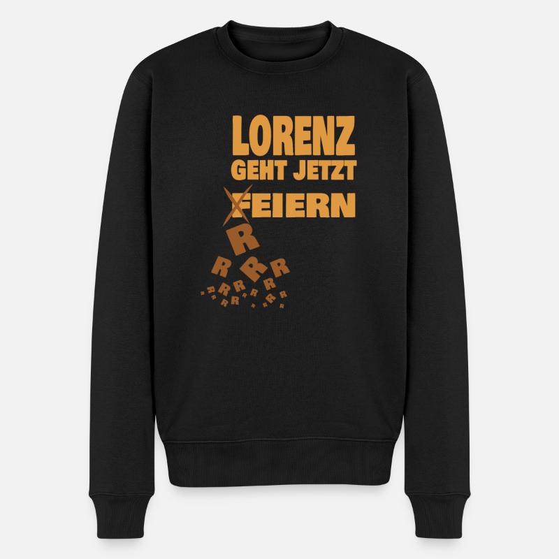 Jungeselle Lorenz - Männer Premium Bio Pullover - Schwarz