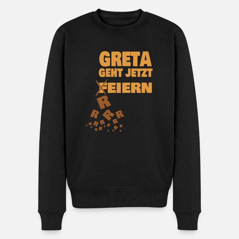 Vorname Greta - Männer Premium Bio Pullover - Schwarz