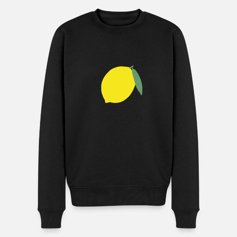 Lemon Zitronen Früchte T-Shirt - Männer Premium Bio Pullover - Schwarz