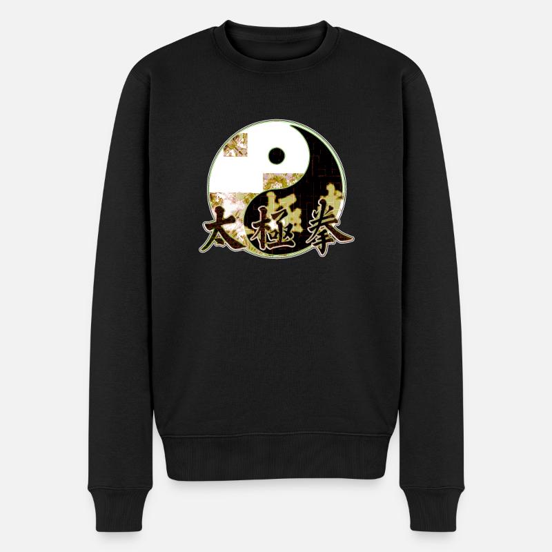 Tai Chi Ying Yang - Männer Premium Bio Pullover - Schwarz