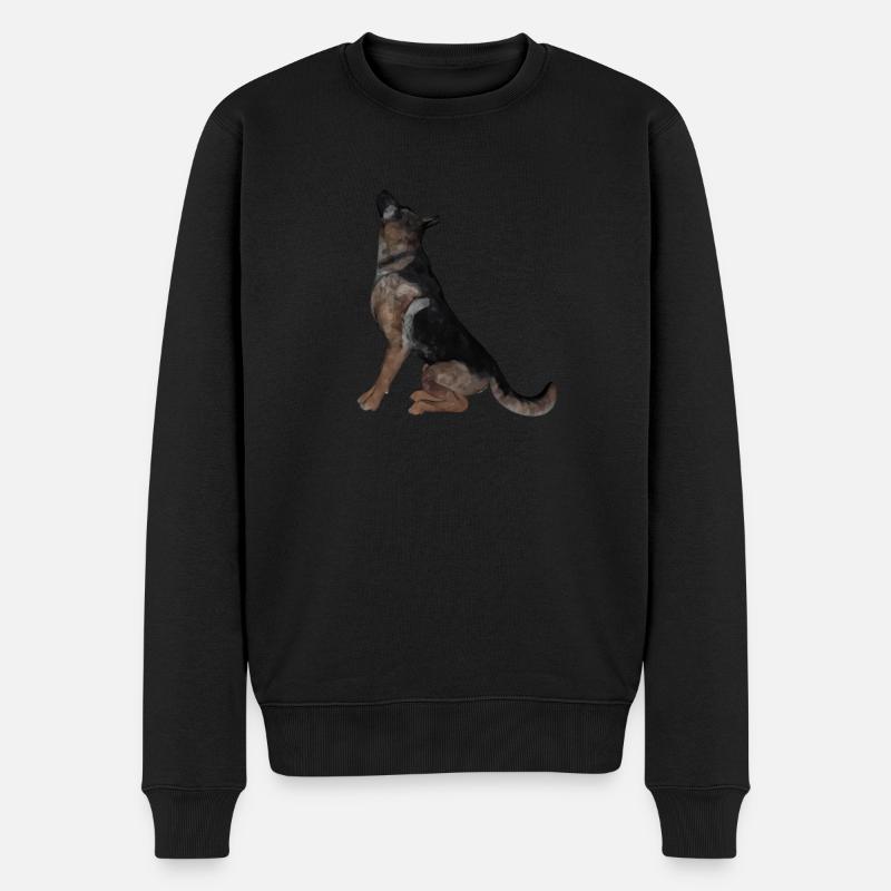 Schäferhund - Männer Premium Bio Pullover - Schwarz
