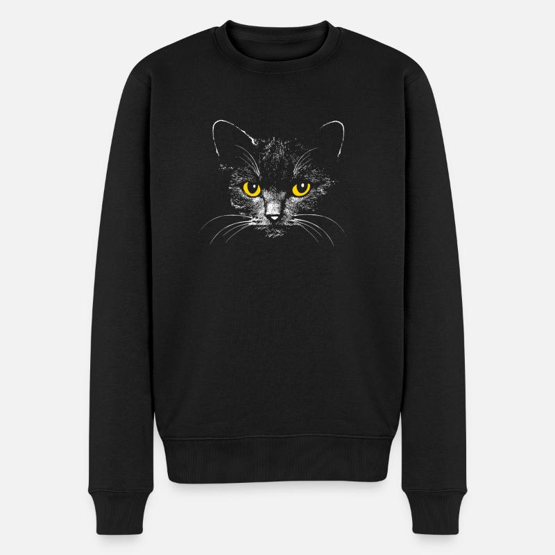 Katze - Männer Premium Bio Pullover - Schwarz