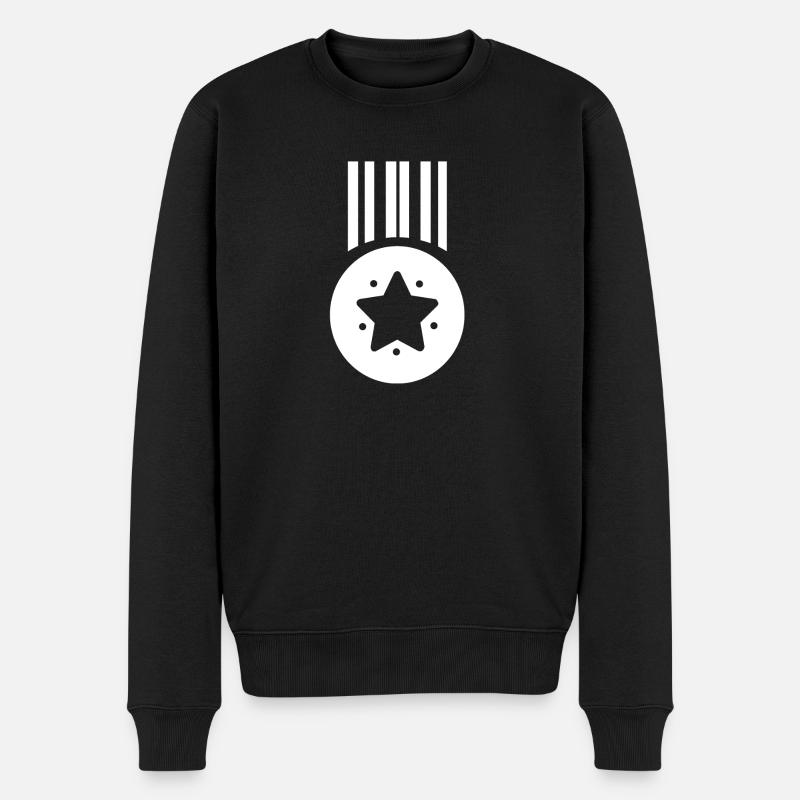 Vainqueur médaille étoile - Pull Premium bio Homme - noir