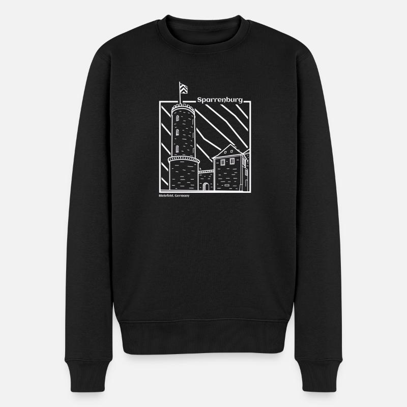 Sparrenburg, Bielefeld - Männer Premium Bio Pullover - Schwarz