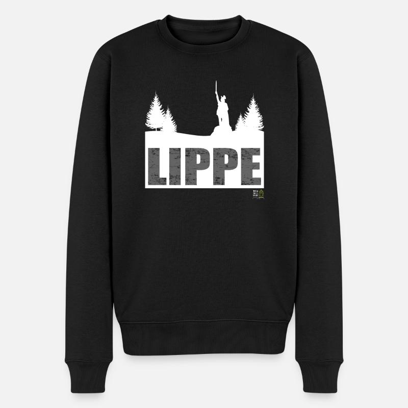Lippe Landschaft Kreis Lippe Hermannsdenkmal - Männer Premium Bio Pullover - Schwarz