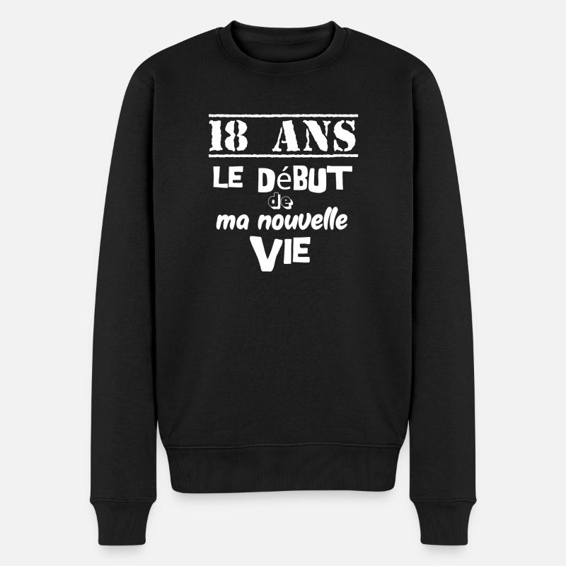 Anniversaire 18 ans, cadeau - Pull Premium bio Homme - noir