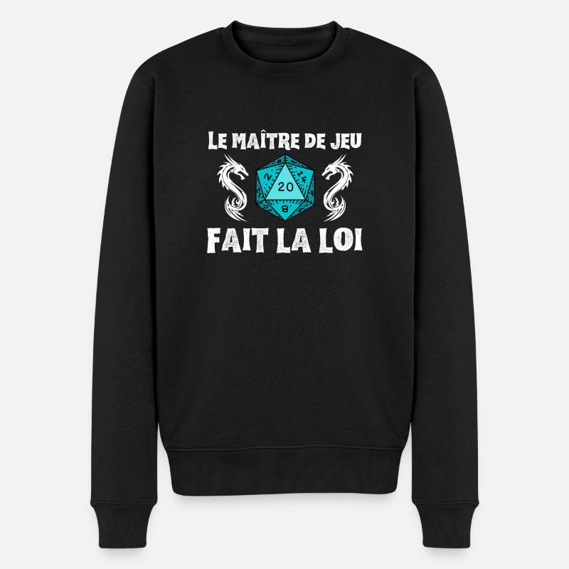 Maître du jeu de rôle donjons D20 M J dragons JDR - Pull Premium bio Homme - noir