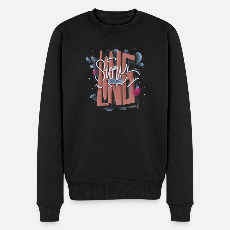 Longue histoire courte - Pull Premium bio Homme - noir
