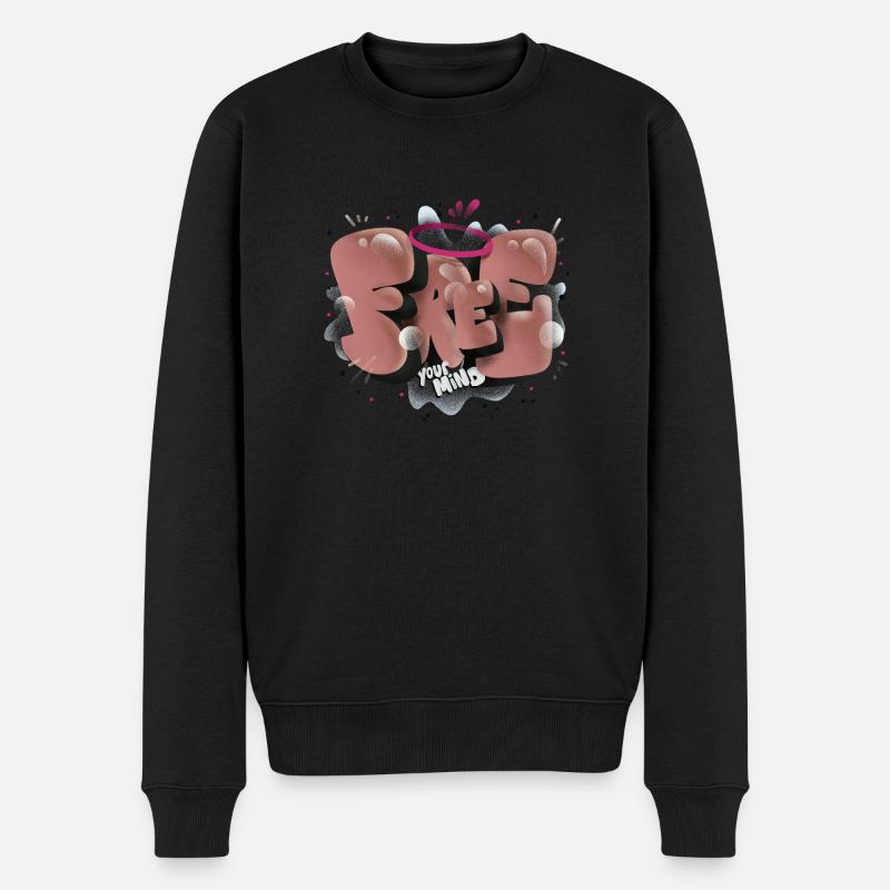 Free your mind - Männer Premium Bio Pullover - Schwarz