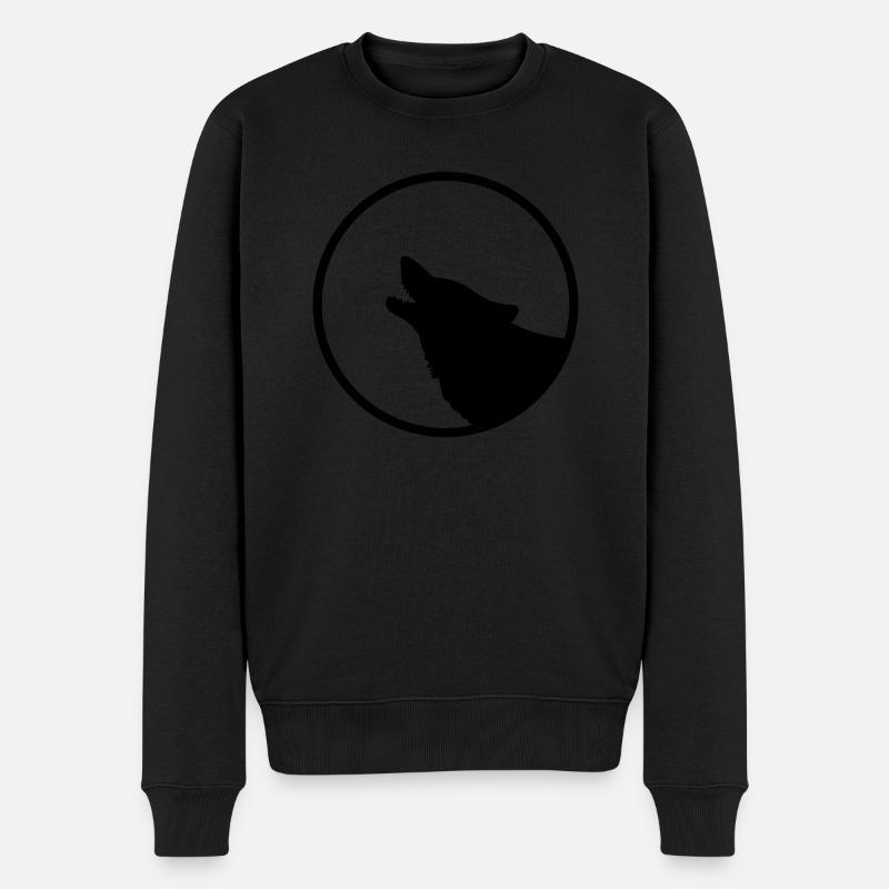 wolf - Men's Premium Organic Jumper - black