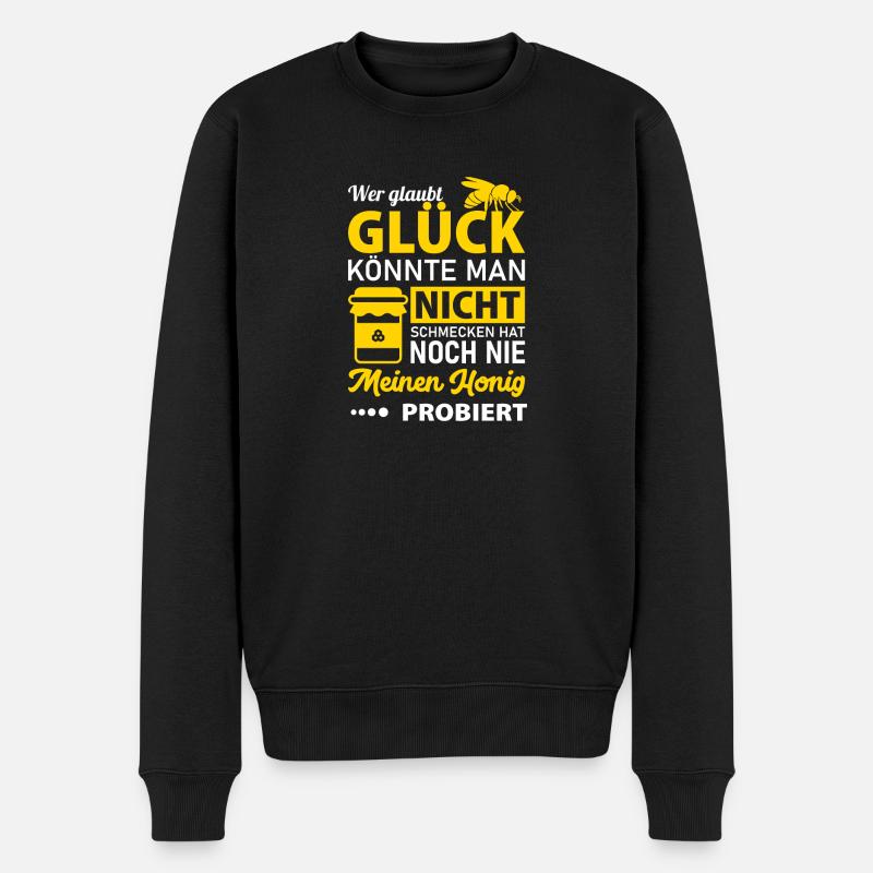 Wer glaubt glück könnte man nicht schmecken hat - Männer Premium Bio Pullover - Schwarz