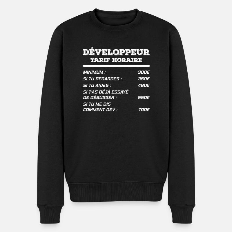 Développeur tarif horaire tjm - Pull Premium bio Homme - noir
