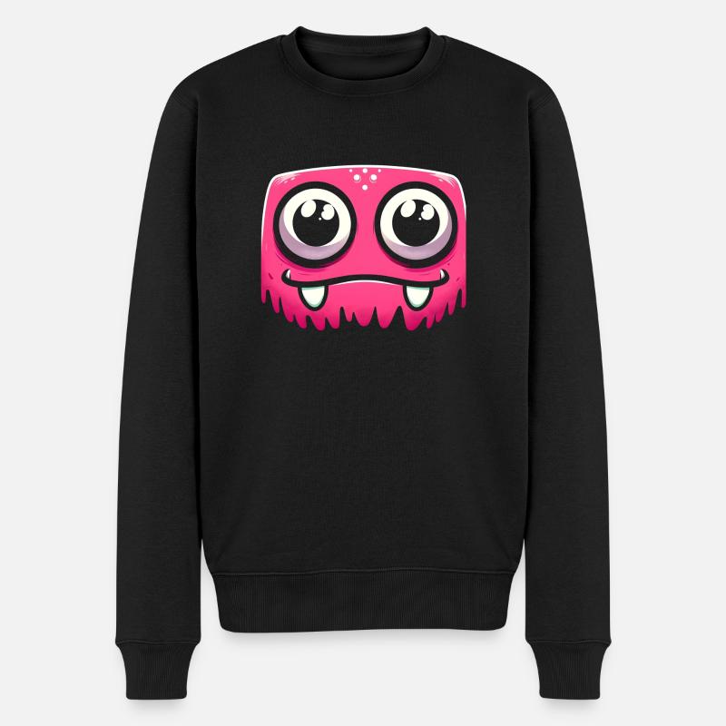 kläffendes Gesicht Monster - Männer Premium Bio Pullover - Schwarz