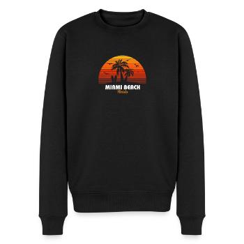 Rétro Miami Beach Floride Sunset Cool Vintage - Pull Premium bio Homme - noir - Devant - Nico (187cm)