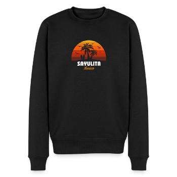 Retro Sayulita Mexiko Sonnenuntergang Cool Vintage - Männer Premium Bio Pullover - Schwarz - Vorne - Nico (187cm)