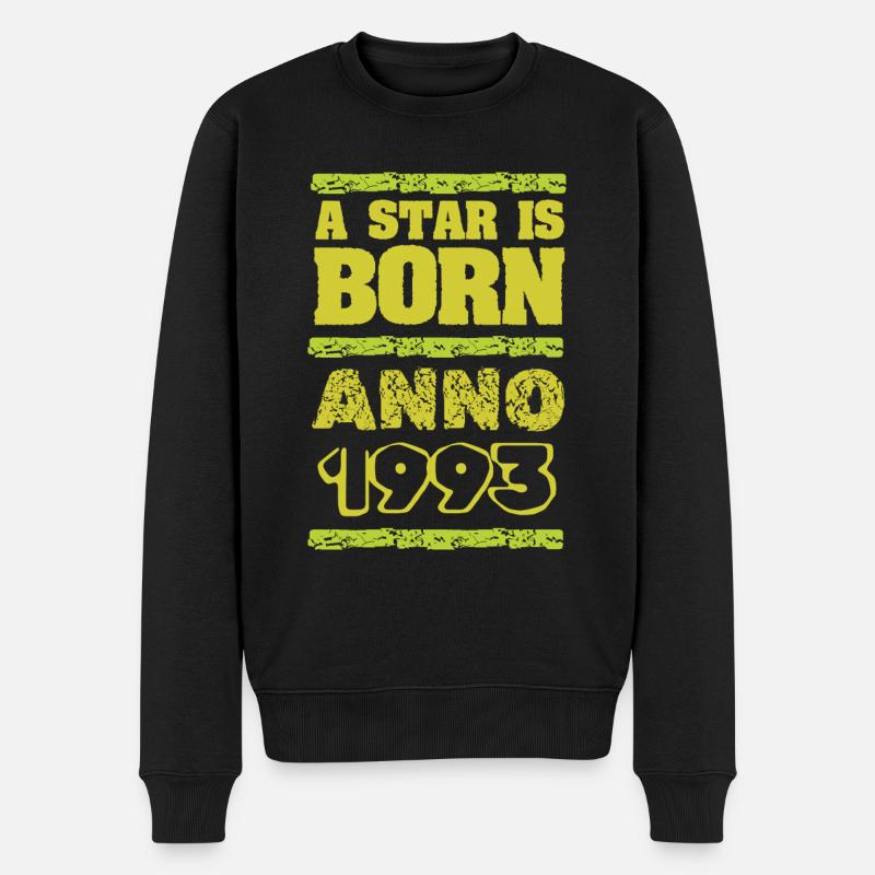 Jahr 1993 - Männer Premium Bio Pullover - Schwarz