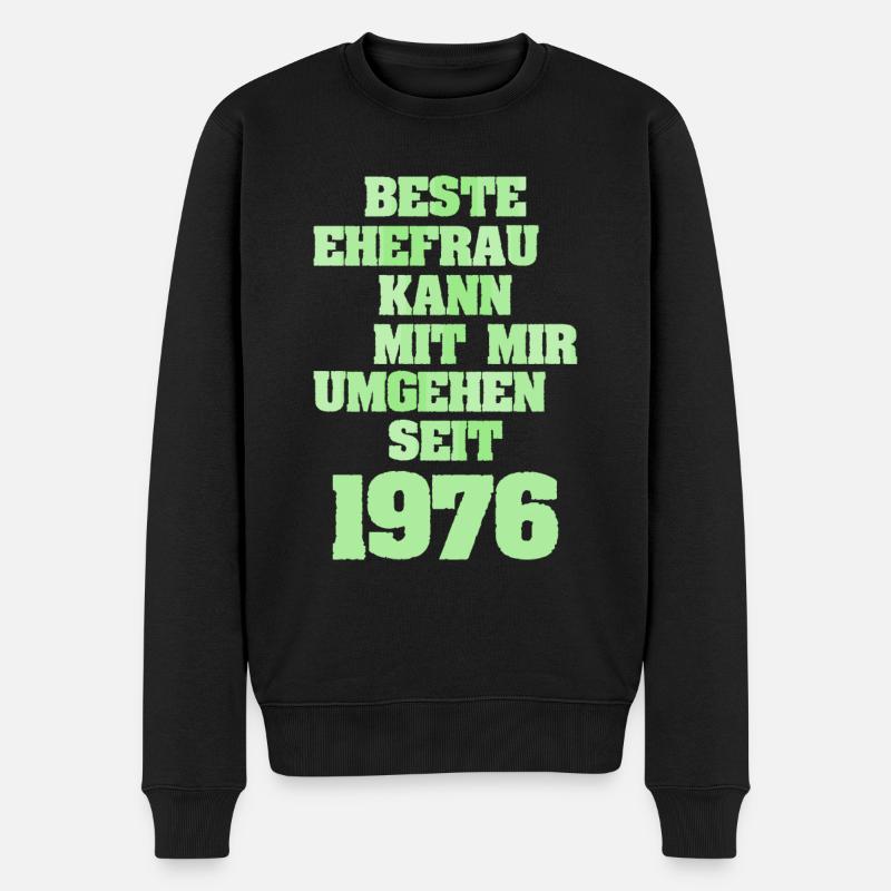 Witzig 1976 - Männer Premium Bio Pullover - Schwarz