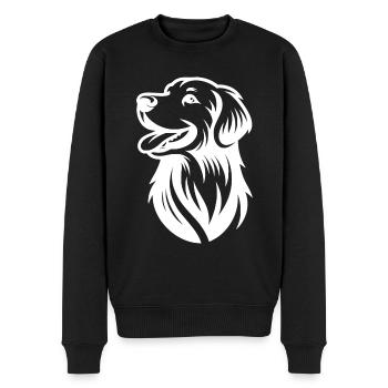 Elegantes Golden Retriever Hunde Porträt - Männer Premium Bio Pullover - Schwarz - Vorne - Nico (187cm)